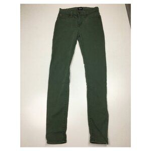 HUDSON Green Faux Pockets Logo Hardware KRISTA Super Skinny Jeans